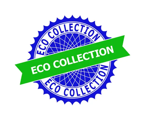 ECO COLLECTION Bicolor Clean Rosette Template para sellos de sello — Archivo Imágenes Vectoriales