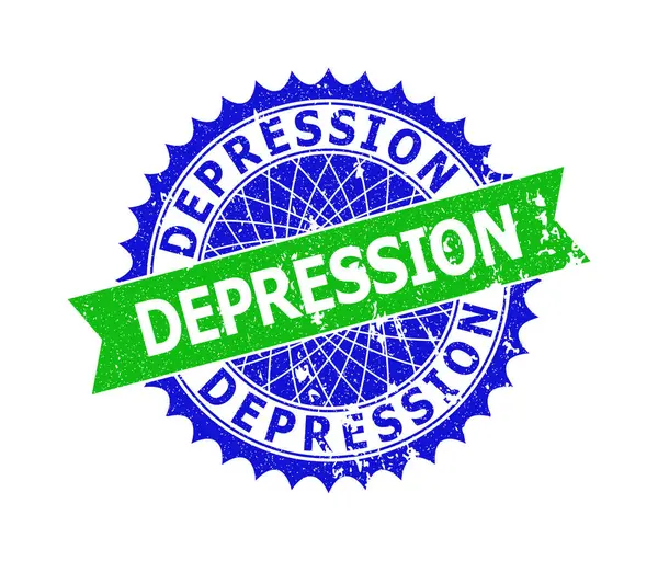Depresyon İki Renkli Rosette Homurdanan Mühür — Stok Vektör