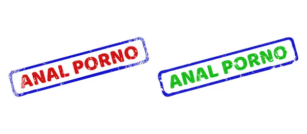 PORNO ANAL Segel Stamp Panjang Bicolor dengan Tekstur Karet - Stok Vektor