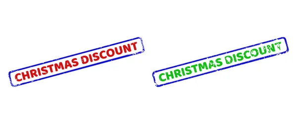 CHRISTMAS DISCOUNT Bicolor Rough Rectangular Watermarks with Distress Surfaces — Stock Vector