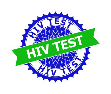 HIV Testi İki Renkli Pul İçin Temiz Roset Şablonu