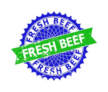 FRESH BEEF İki Renkli Rosette Grunge Damgası