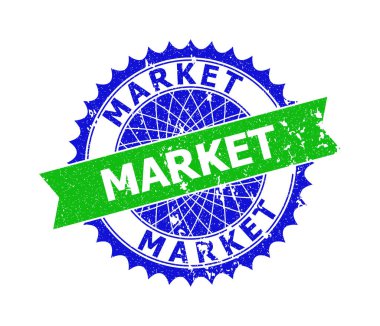 MARKET Çift Renkli Rosette Çizik Damgalı