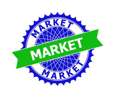 Damga Mührü için MARKET Çift Renkli Temiz Rosette Şablonu