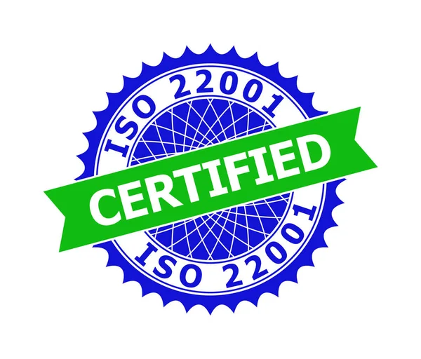 ISO 22001 ΠΙΣΤΟΠΟΙΗΜΕΝΟ πρότυπο Bicolor Clean Rosette για υδατογραφήματα — Διανυσματικό Αρχείο