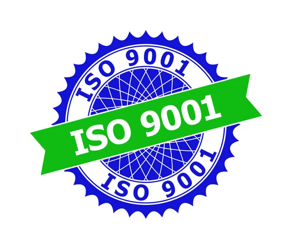 Plantilla de roseta limpia bicolor ISO 9001 para sellos — Vector de stock