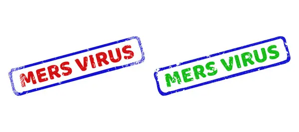 MERS VIRUS Bicolor Rau Rechteckdichtungen mit unsauberer Textur — Stockvektor