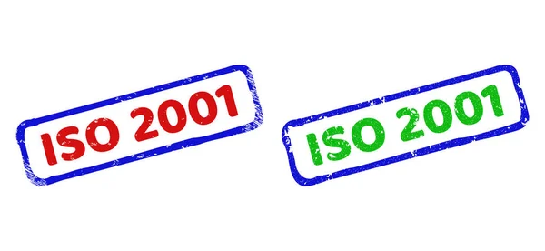 ISO 2001 Bicolor drsné obdélníkové vodoznaky s úzkostnými texturami — Stockový vektor