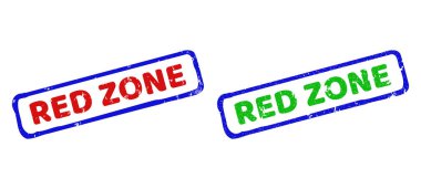 Kırmızı Bölge İki Renkli Sert Dikdörtgen Damgaları Aşınmış Yüzeyler