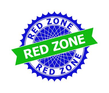 Kırmızı Bölge İki Renkli Pul İçin Temiz Rosette Şablonu