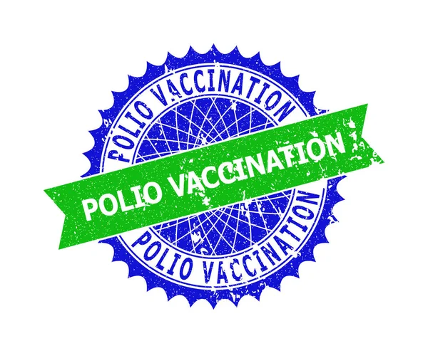 POLIO VACINATIONバイカラーロゼットアンクリーンシール — ストックベクタ