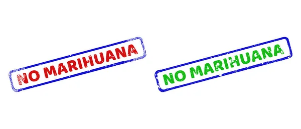 NEM MARIHUANA Bicolor érdes téglalap Zárt felületű tömítések — Stock Vector