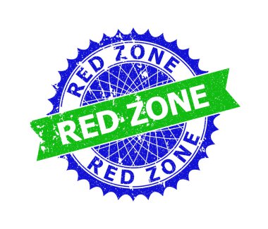 Kırmızı Bölge İki Renkli Rosette Grunge Filigran