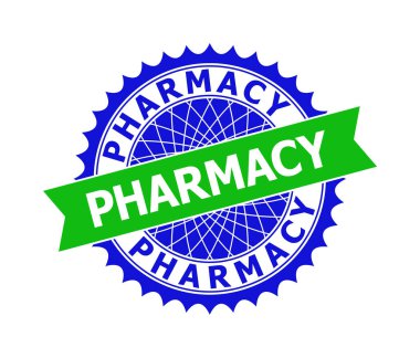 PHARMACY İki Renkli Mühürler için Temiz Rosette Şablonu