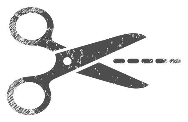 Ciseaux Ligne Grunge Icône Illustration — Image vectorielle