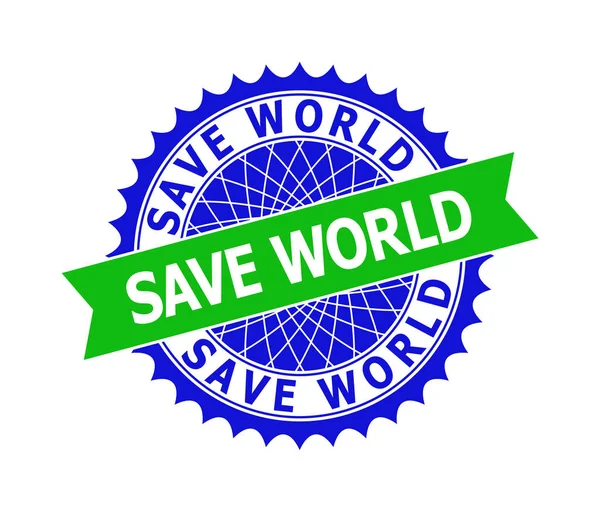 SAVE WORLD Bicolor Clean Rosette plantilla para marcas de agua — Archivo Imágenes Vectoriales