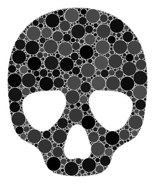 Vektorová mozaika lebky malých kruhů — Stockový vektor
