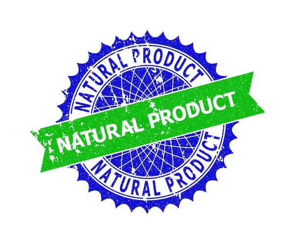 Selo de carimbo áspero de roseta bicolor do produto NATURAL —  Vetores de Stock