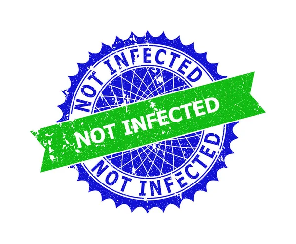 NOT INFECTED Bicolor Rosette Unclean Stamp — Stock Vector