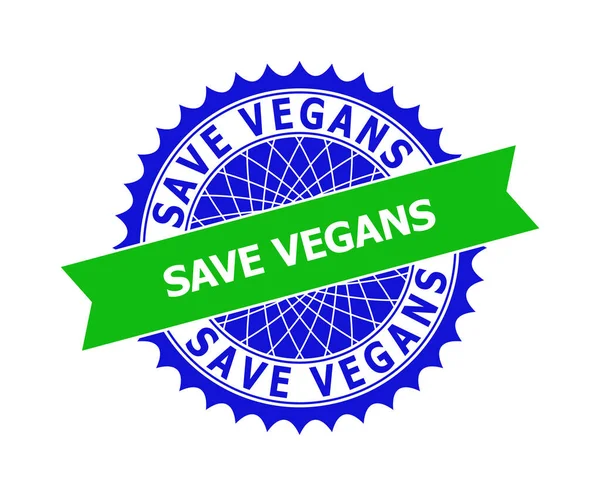 SAVE VEGANS Modèle de rosette propre bicolore pour joints — Image vectorielle