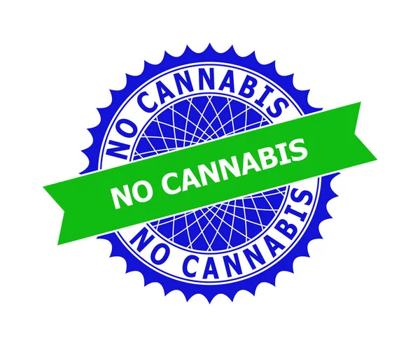 No CANNABIS Bicolor Clean Rosette Template for Stamp Seals — стоковый вектор