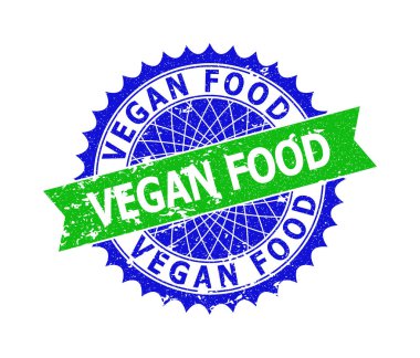 VEGAN FOOD İki renkli Rosette Grunge Damgası