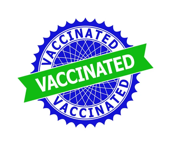 VACCINATED Біколор Чистий розетка шаблон для шрифтів — стоковий вектор