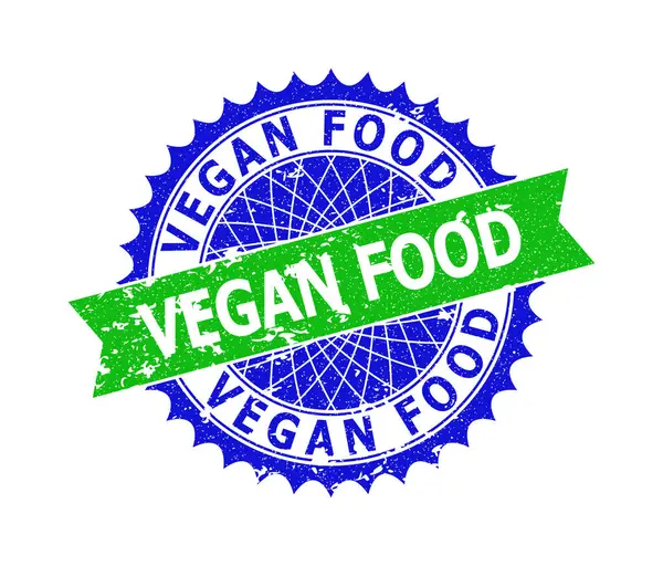 VEGAN FOOD İki renkli Rosette Grunge Damgası