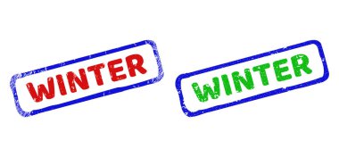 KIŞ İki Renkli Sert Dikdörtgen Damgalar Grunged Styles