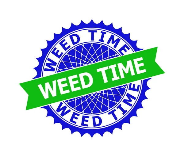 WEED TIMEカラークリーンロゼットスタンプシール用テンプレート — ストックベクタ