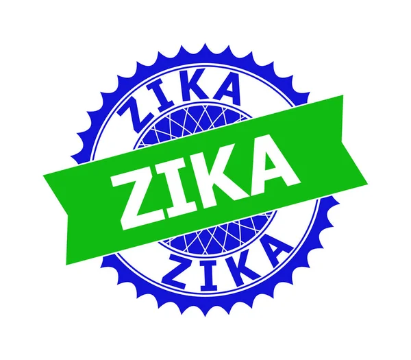 Templat ZIKA Bicolor Clean Rosette untuk Perangko - Stok Vektor