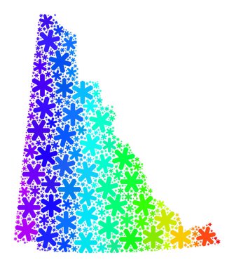 Kar Tanelerinden Gökkuşağı Gradyan Buz Kolajı Yukon Bölgesi Haritası