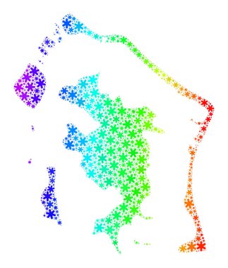Donmuş Mozaik Bora-Bora Kar Taneleri Hayali Gradyan Haritası