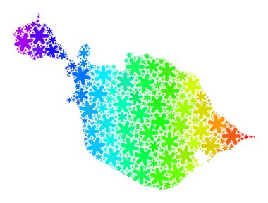 Spektrum Gradyalı Icy Mozaiği Heard ve McDonald Adaları Kar Taneleri Haritası