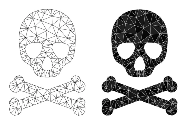 Death Skull Triangle and Mesh Icon — Stockový vektor