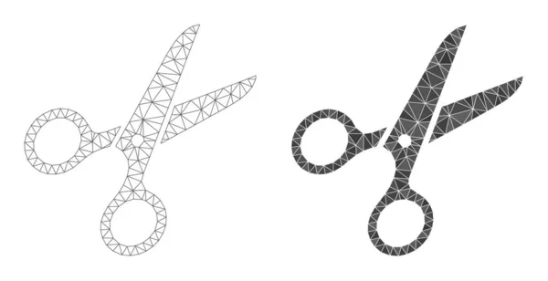 Ciseaux Triangle et Mesh Icône — Image vectorielle