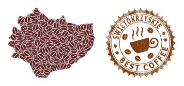 Swietokrzyskie Voyvodeship 'in Mozaik Haritası Kahve ve Dokulu En İyi Kahve Ödülü