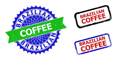 BRAZİLYA KESESİ Rosette ve Çürümüş Yüzeyli İki Renkli Damgalar