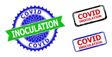 COVID İSTİYONU Rosette ve dikdörtgen çift renkli pullar paslanmış dokular