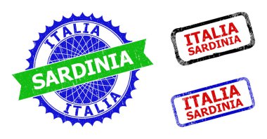 ITALIA SARDINIA Rosette ve Dikdörtgen İki Renkli Mühürlü Lastik Dokular