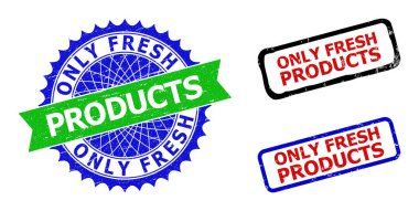 Sadece FRESH Prodüksiyon Rosette ve Dikdörtgen Çizik Yüzeyli İki Renkli Rozetler