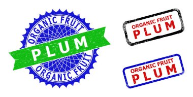 ORGANIC FRUIT P L U M Rosette ve Kirli Biçimli Damga Mührü