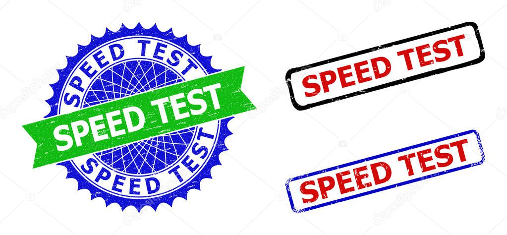 SPEED TEST Rosette and Rectangle Bicolor Seals with Distress Surfaces