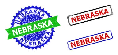 NEBRASKA Rosette ve Kirli Dokulara sahip Çift Renkli Mühürler