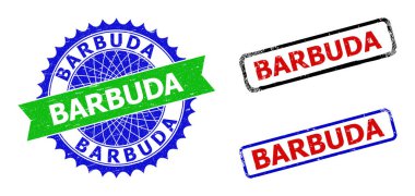 BARBUDA Rosette ve Çift Renk Filigranı Grunged Dokuları