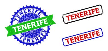 TENERIFE Rosette ve İki Renkli Dikdörtgen Filigranı Grunged Surface