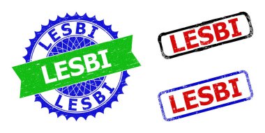 LESBI Rosette ve Dikdörtgen Çift Renkli Mühürlü Çizik Biçimli