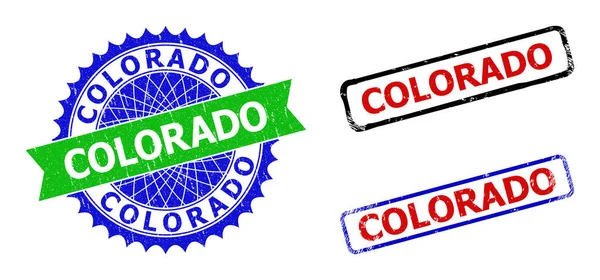 KOLORADO Rosette ve Çift Renkli Mühürlü Lastik Yüzeyler — Stok Vektör