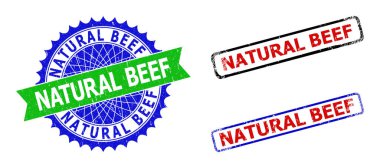 NATURAL BeEF Rosette ve Lastik Yüzeyli Dikdörtgen Çift Renkli Rozetler