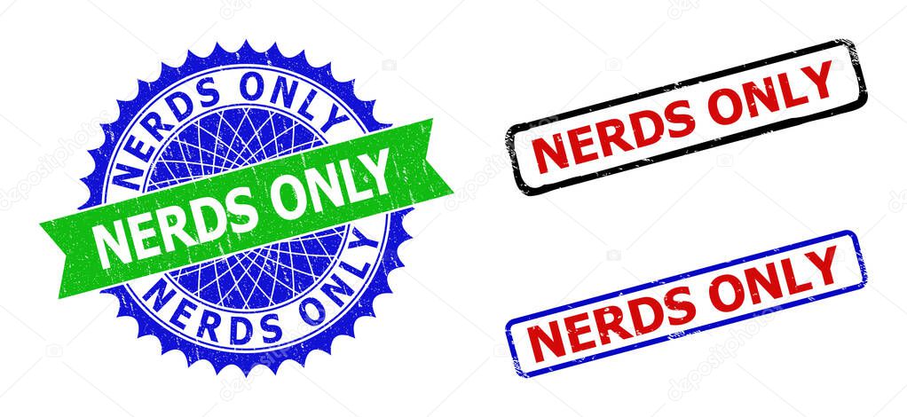 NERDS ONLY Rosette and Rectangle Bicolor Watermarks with Unclean Styles